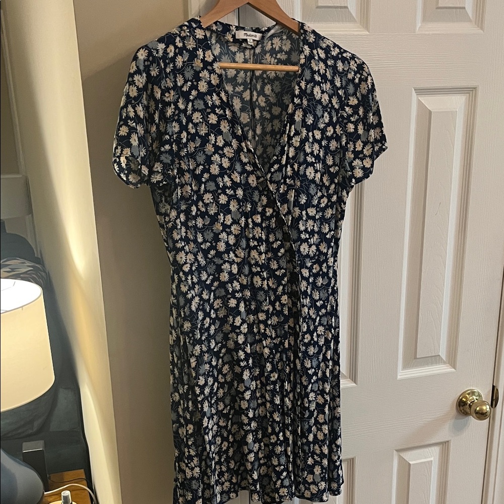 Madewell Floral Navy Button Down Dress